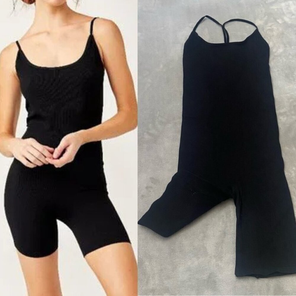 FREE PEOPLE Intimately One To Watch Black Rib Knit Romper 4457